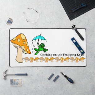 Desk Mat Frog Mushroom Nature
