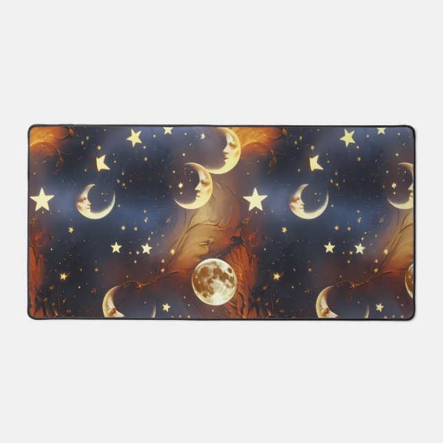 Desk Mat – Luxury Dreamy Fiery Orange Celestial  (Front)
