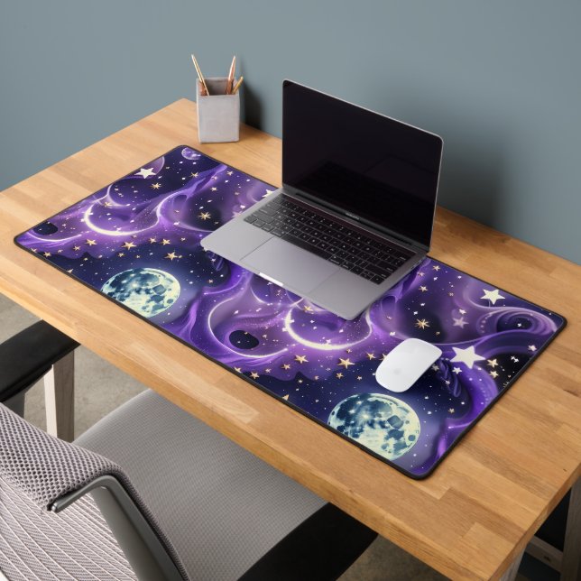 Desk Mat – Luxury Purple Celestial Moon Phases (Office 2)