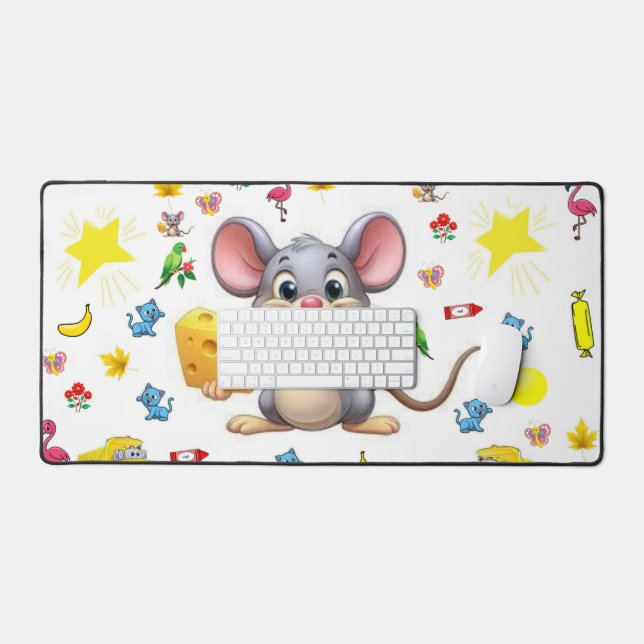 Desk Mat Mouse Cheese Cat Trucks (Keyboard & Mouse)