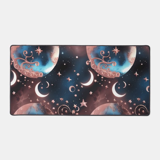 Desk Mat - Rose Gold Celestial Moon (Front)