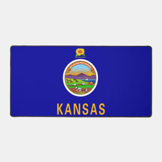 Desk Mat with flag of Kansas State, USA (Front)