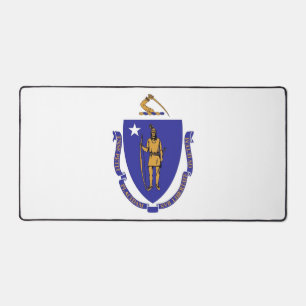 Desk Mat with flag of Massachusetts USA