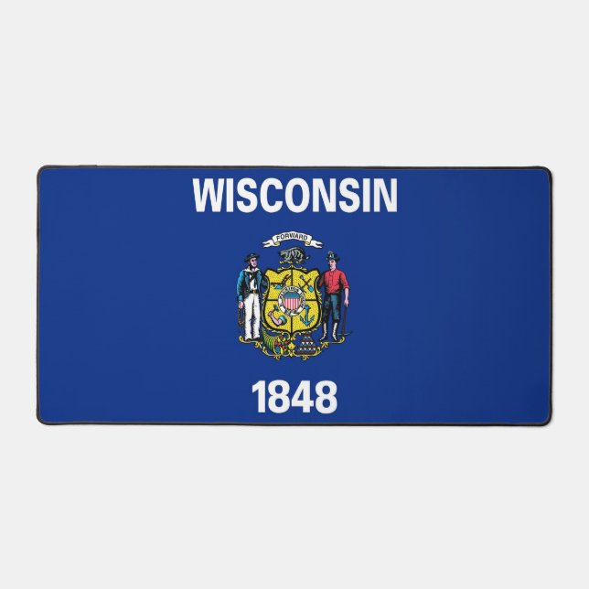 Desk Mat with flag of Wisconsin State (Front)