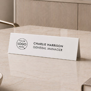 Desk Name Plate   Custom Logo Table Tent Sign