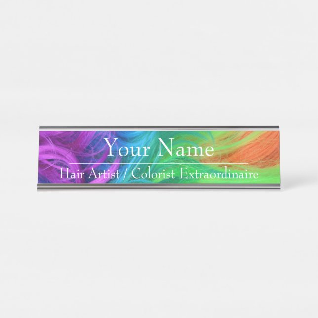 Desk Name Plate - Hair Color Design HAMbyWG (Front)