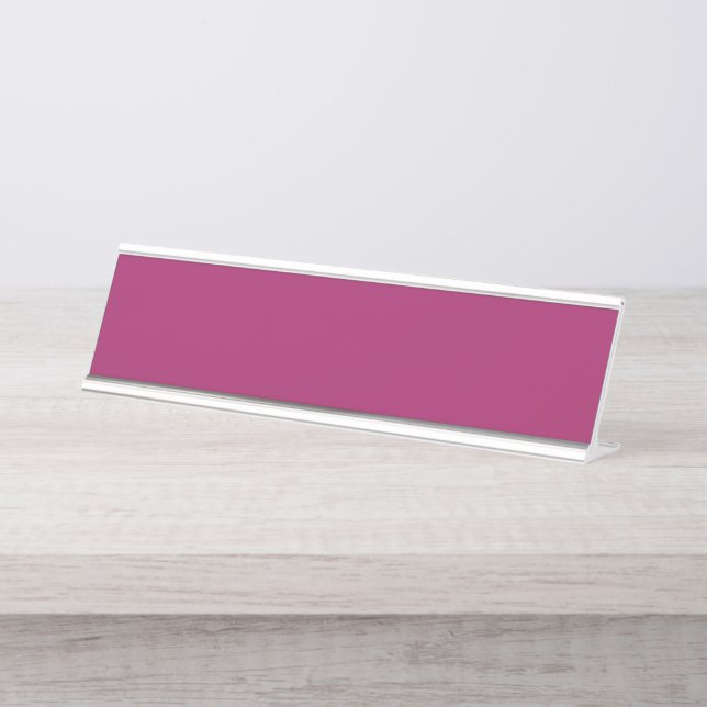 Desk Name Plate | Magenta Office Sign (Front)