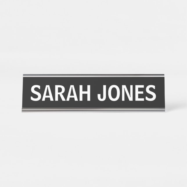 DESK NAME PLATE SIMPLE BASIC CUSTOM  (Front)