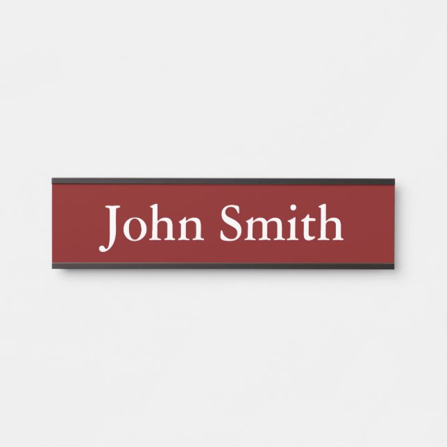 Desk Name Plate, Standard (2" x 8"), Silver Door Sign (Front)