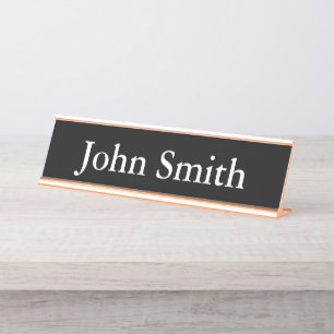 Desk Name Plate, Standard (2" x 8"), Silver Plate