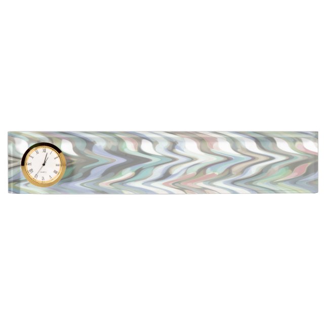 Desk Nameplate with clock (Front)
