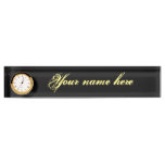 Desk Nameplate With Clock at Zazzle