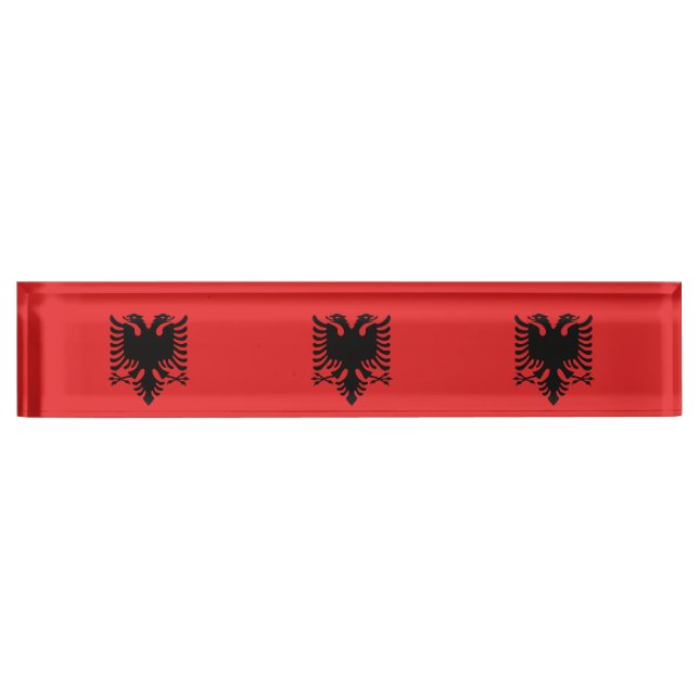Desk nameplate with Flag of Albania (Front)