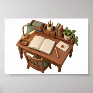 Desk of Small Joys Writing Nook 6x4 Art Print