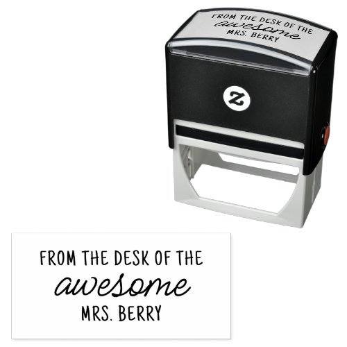 Desk of the Awesome Self Inking Rubber Stamp