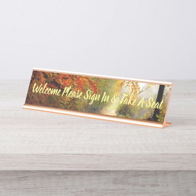 Desk Office Autumn Name Design Destiny'S Destiny Plate (Front)