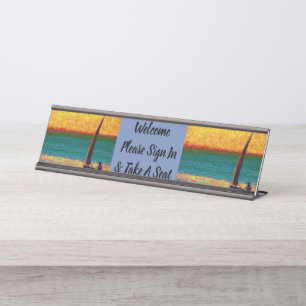 Desk Office Boat Sea Name Design Destiny'S Destiny Plate