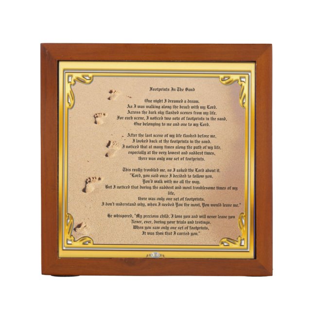 Desk Organizer Footprints In The Sand  (Front)