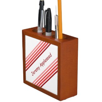 Desk Organizer - Shades of Red Lines and Text