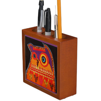 Desk Organizer with Wise Owl