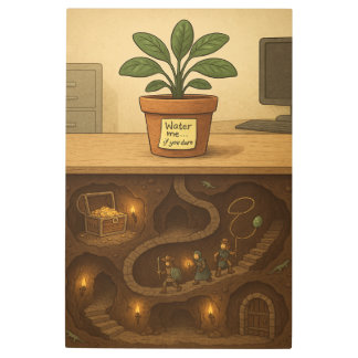 Desk Plant Dungeon Metal Print