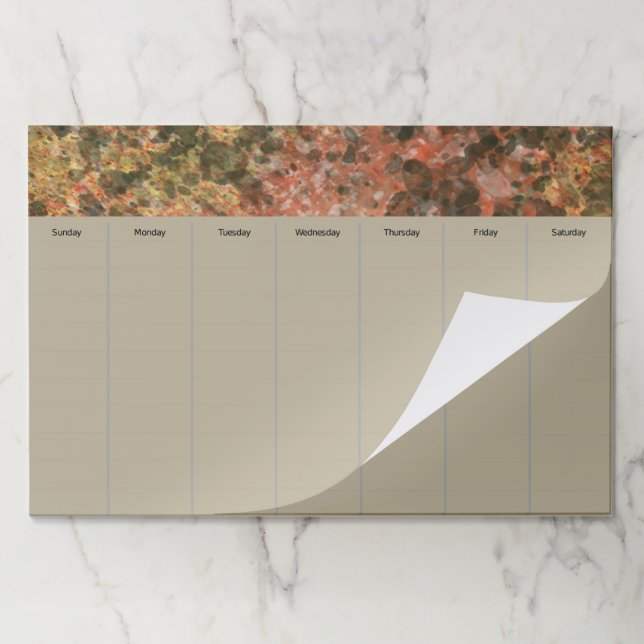 Desk Schedule Planner Notepad  Paper Pad (Folded)