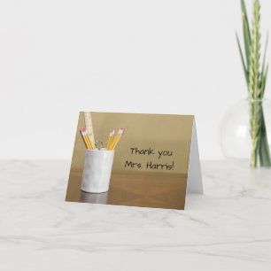 Desk Teacher Appreciation Day Letterpress Thank You Card