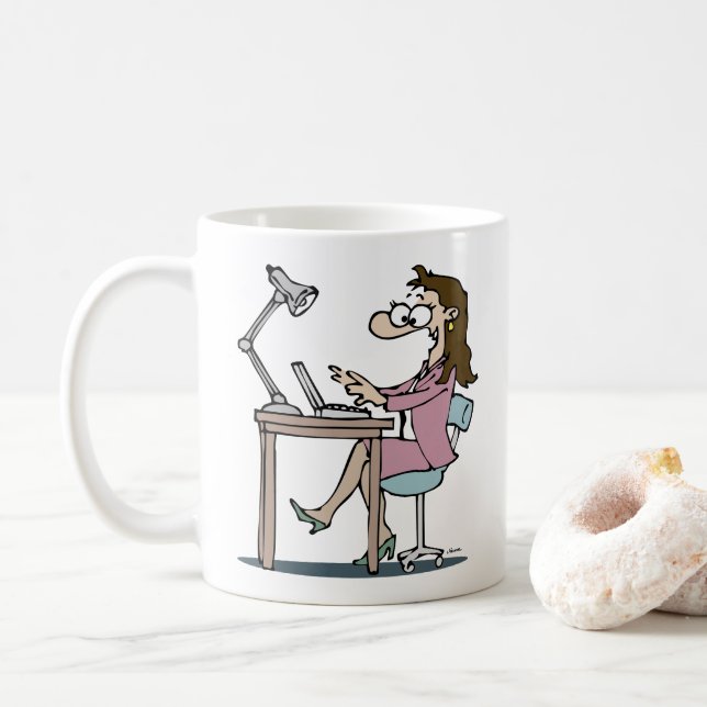 Desk Worker Coffee Mug (With Donut)