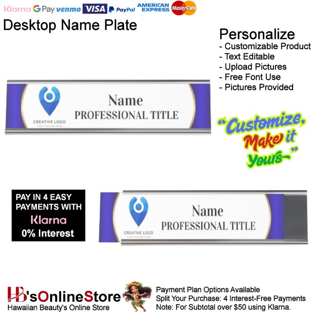Desktop Silver Name Plate with Logo & Slogan 10 (Desktop Silver Name Plate with Logo & Slogan 10.)