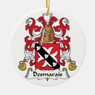 Desmarais Family Crest Ceramic Ornament