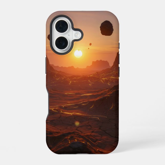Desolate alien desert landscape iphone case (Back)