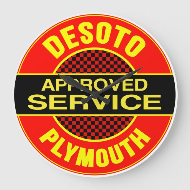 Desoto Plymouth Approved Service sign clock (Front)
