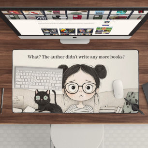 Despair of a Cat Loving Reader Desk Mat