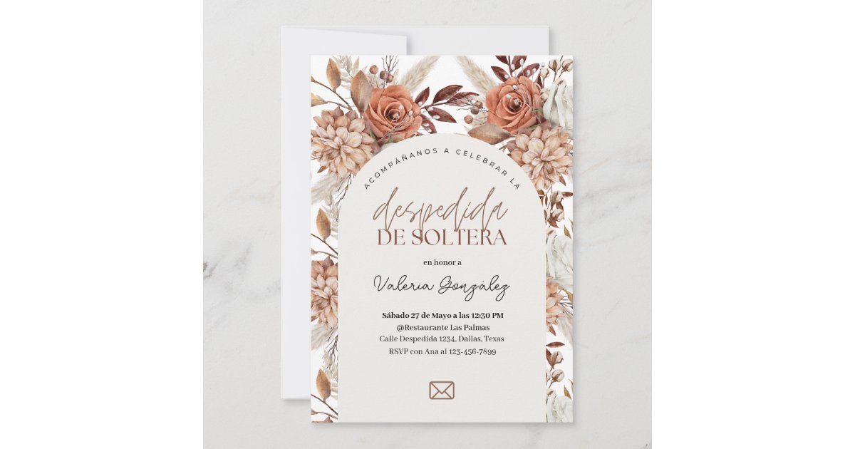 Despedida De Soltera Boho Floral Invitation Zazzle