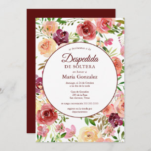 Despedida de Soltera Rosas Spanish Bridal Shower Invitation