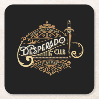 Desperado Club Logo Dungeon Crawler World: Earth Square Paper Coaster