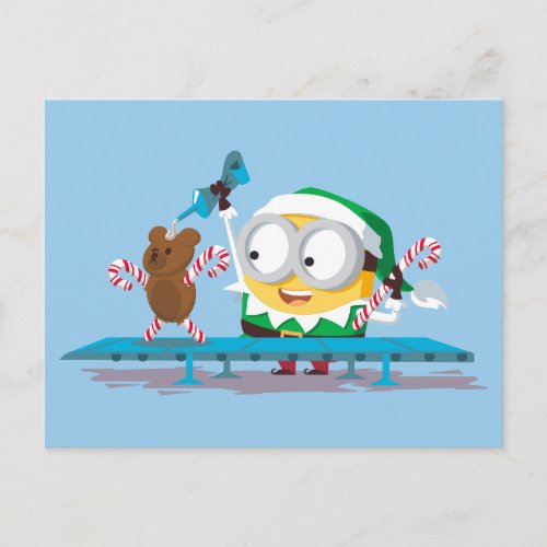 Despicable Me  Christmas Elf Making Toys Postcard