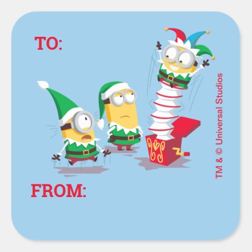 Despicable Me  Christmas Jack_In_The_Box Square Sticker