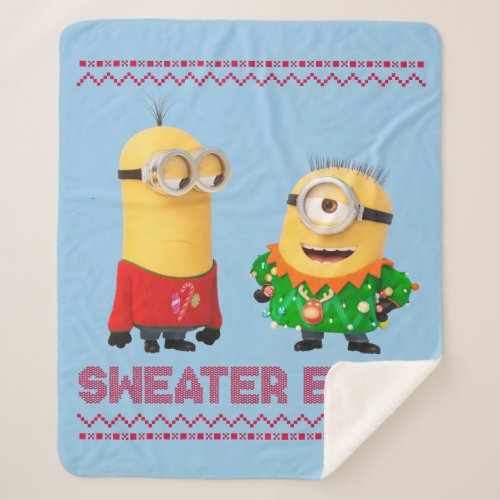 Despicable Me  Christmas Sweater Envy Sherpa Blanket