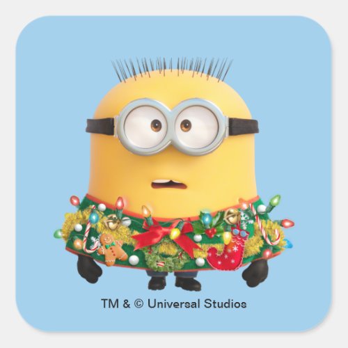 Despicable Me  Christmas Sweater Jerry Square Sticker