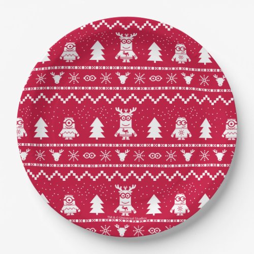 Despicable Me  Christmas Sweater Pattern Paper Plates