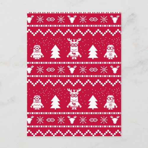 Despicable Me  Christmas Sweater Pattern Postcard
