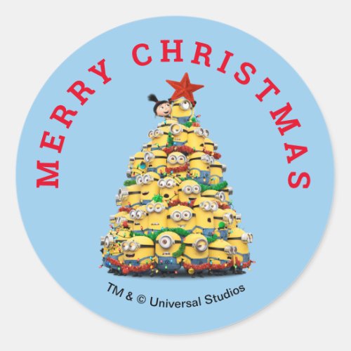 Despicable Me  Christmas Tree Classic Round Sticker