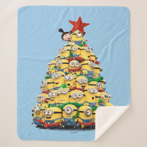 Despicable Me  Christmas Tree Sherpa Blanket