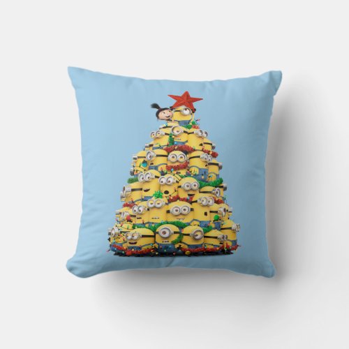 Despicable Me  Christmas Tree Throw Pillow