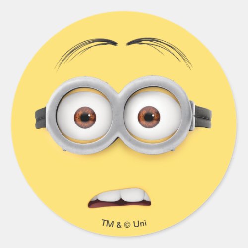 Despicable Me  Dave Face Classic Round Sticker