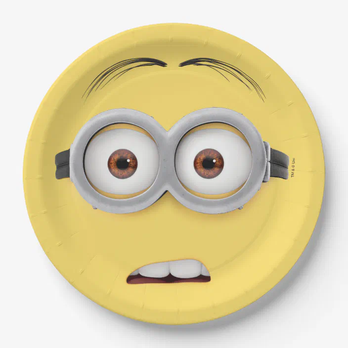 Despicable Me Dave Face Paper Plate Zazzle Com