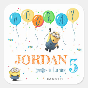 Mionion Thank You Stickers Minions Birthday Thank You Stickers Sweet Cone Label 