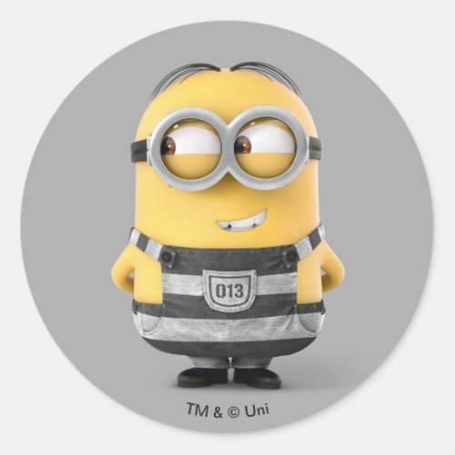 Despicable Me  Minion Dave in Jail Classic Round Sticker