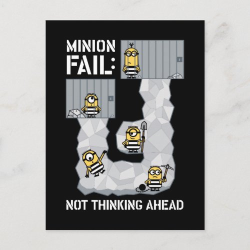 Despicable Me  Minion Fail Not Thinking Ahead Postcard